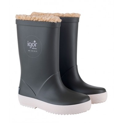 Утеплені гумові чоботи Igor Shoes сірі