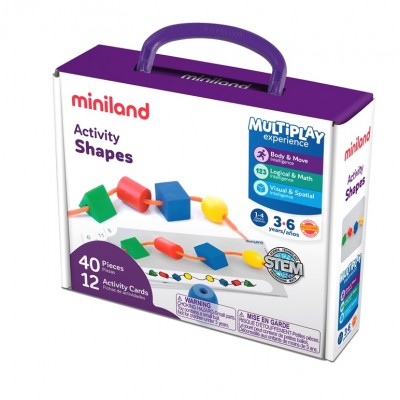 Навчальний набір зі шнурівкою Miniland Activity Shapes