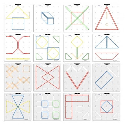 Набір математичних планшетів Geoboard Set, 6 шт. 15х15 см
