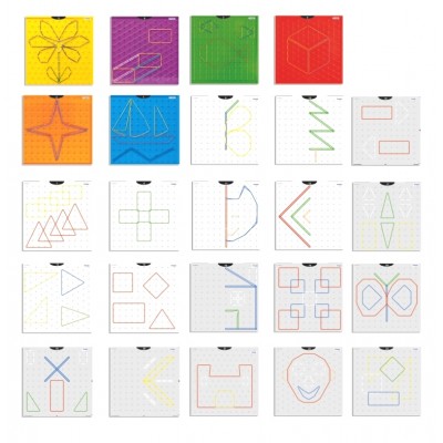 Набір математичних планшетів Geoboard Set, 6 шт. 23х23 см, (кольоровий)