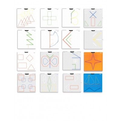 Набір математичних планшетів Geoboard Set, 6 шт. 23х23 см, прозорий